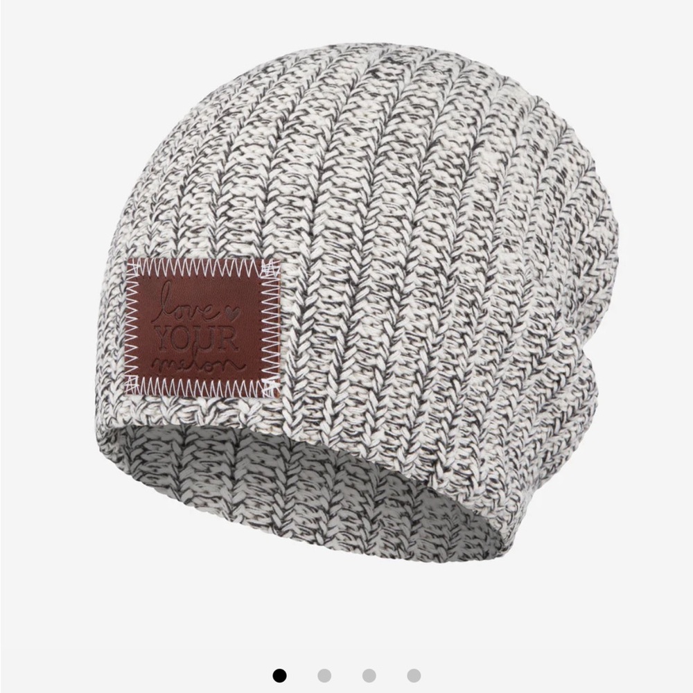 Love Your Melon white/black speckled beanie